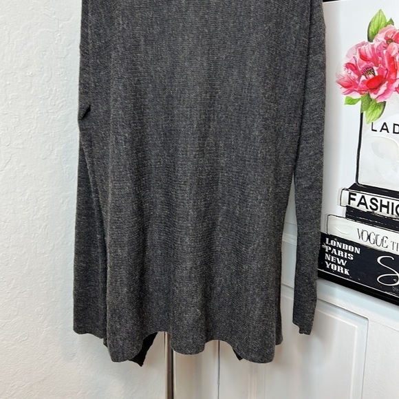 All Saints Dark Gray Kelsey V-Neck Asymmetrical Sweater S - Picture 6 of 8